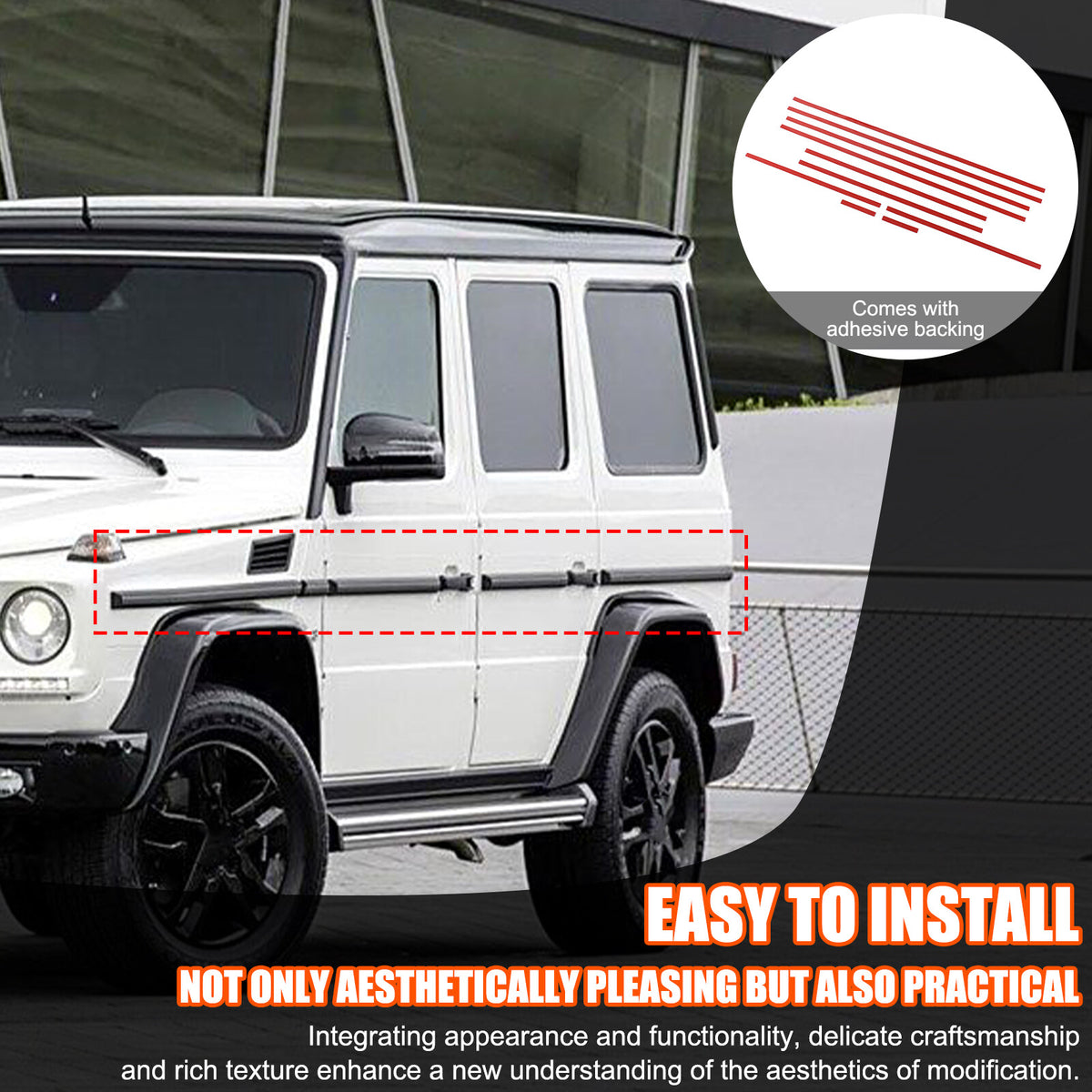 Piano Black Side Door Body Trim For Benz G Class W463 G350 G55 G63 2007-18 13