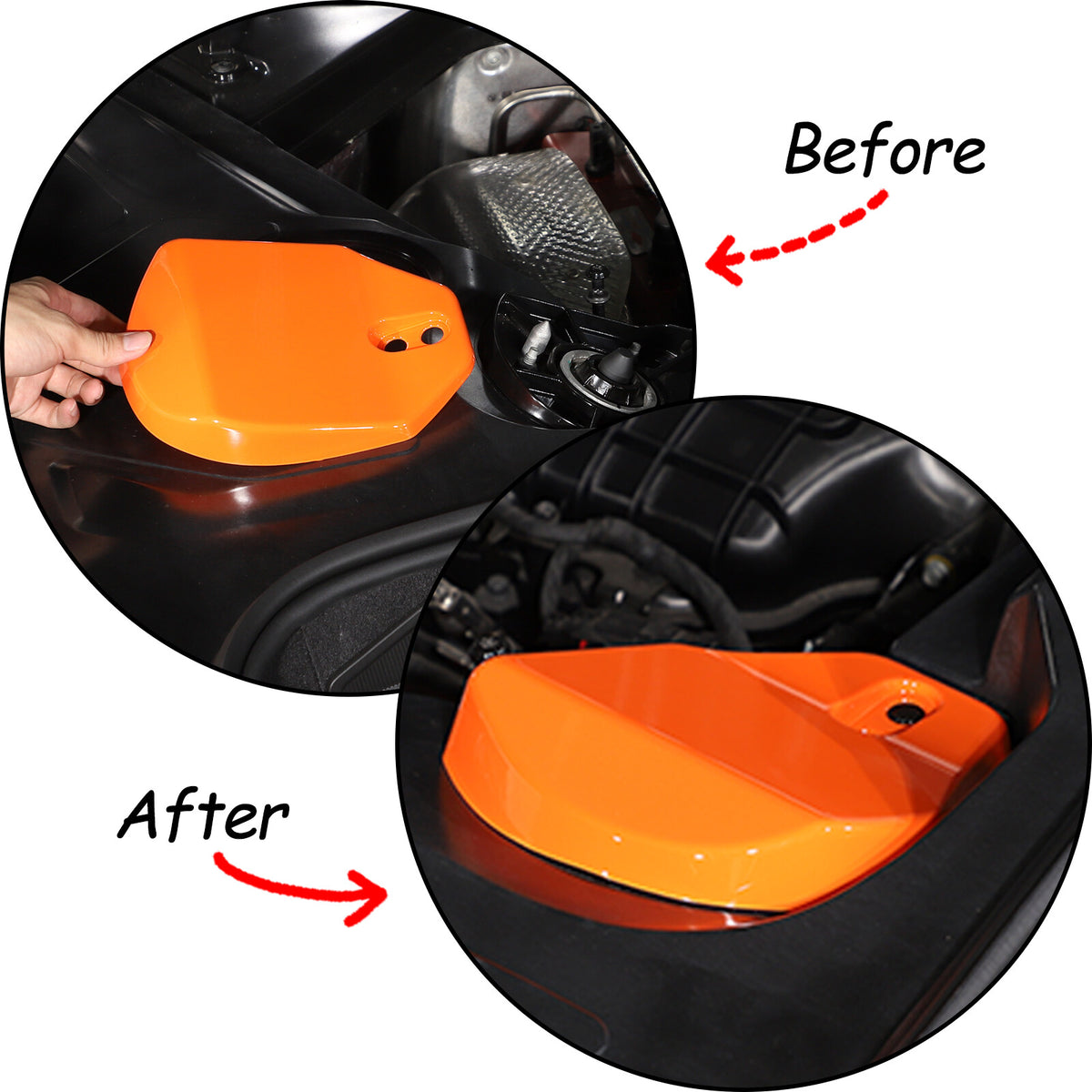 Orange Rear Shock Tower Protective Cover Trim For Corvette C8 Coupe 20-26 US 5