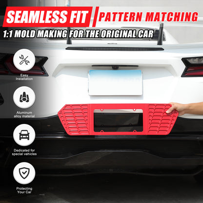 Aluminum Alloy Exterior Hood Engine License Plate Trim For Corvette C8 2020+ US - Variants 11-15 37