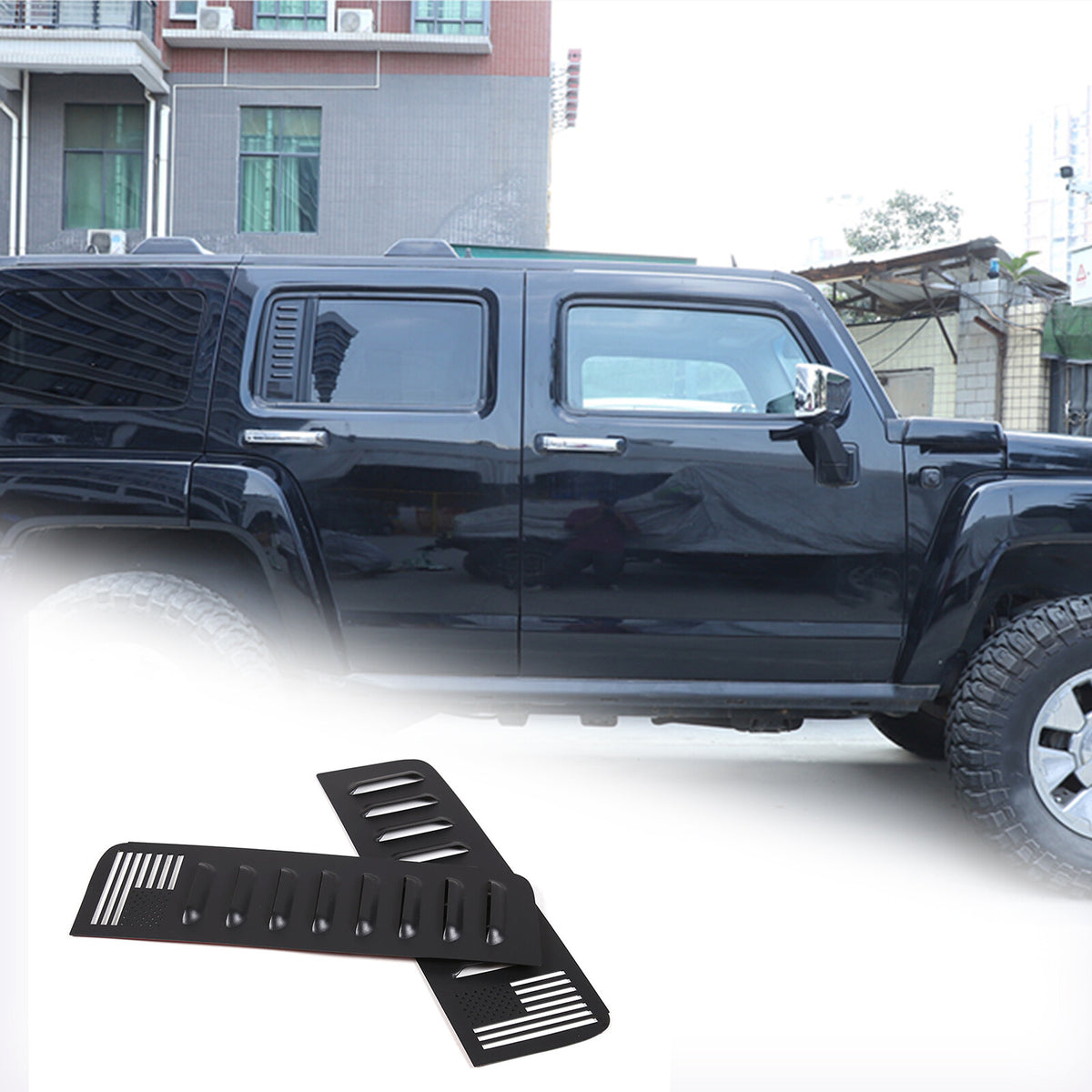 Alloy Rear Door Window Honeycomb Pillar Post Cover Trim For Hummer H3 2005-09 US 5