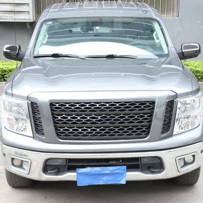 Carbon Fiber ABS Exterior Rearview Mirror Cover Trim For Nissan Titan 2016-2023 6