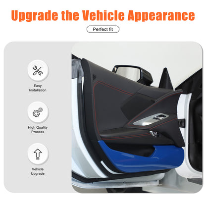 Blue ABS Inner Door Anti-Kick Panel Cover Trim For Corvette C8 2020-26 6