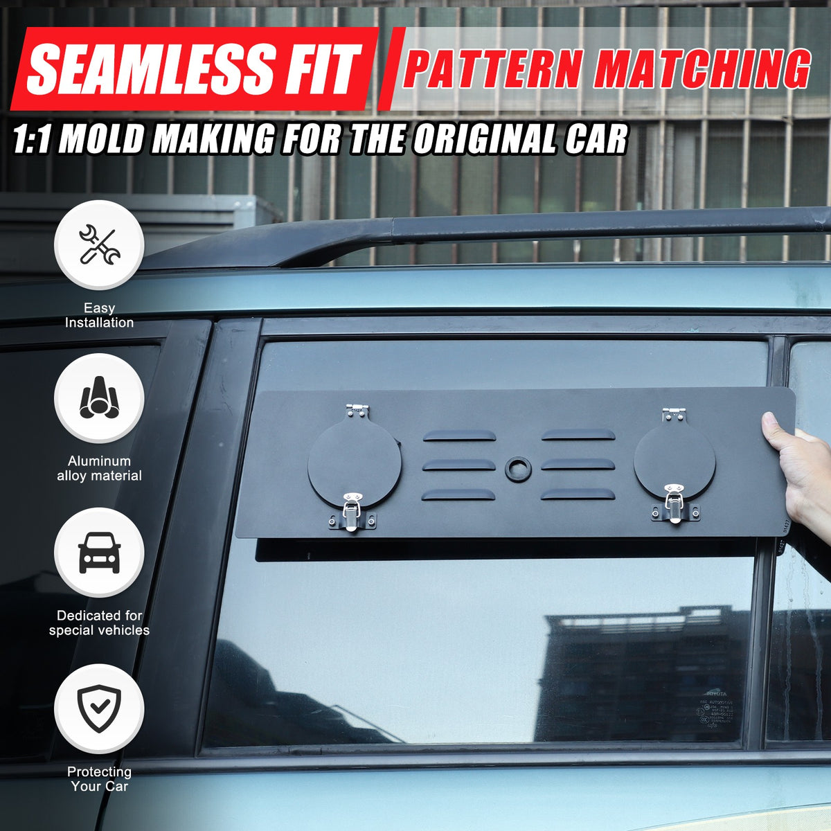 Rear Window Louver Air Vent Trim (Heater Version) For Toyota Prado 2003-2023 9