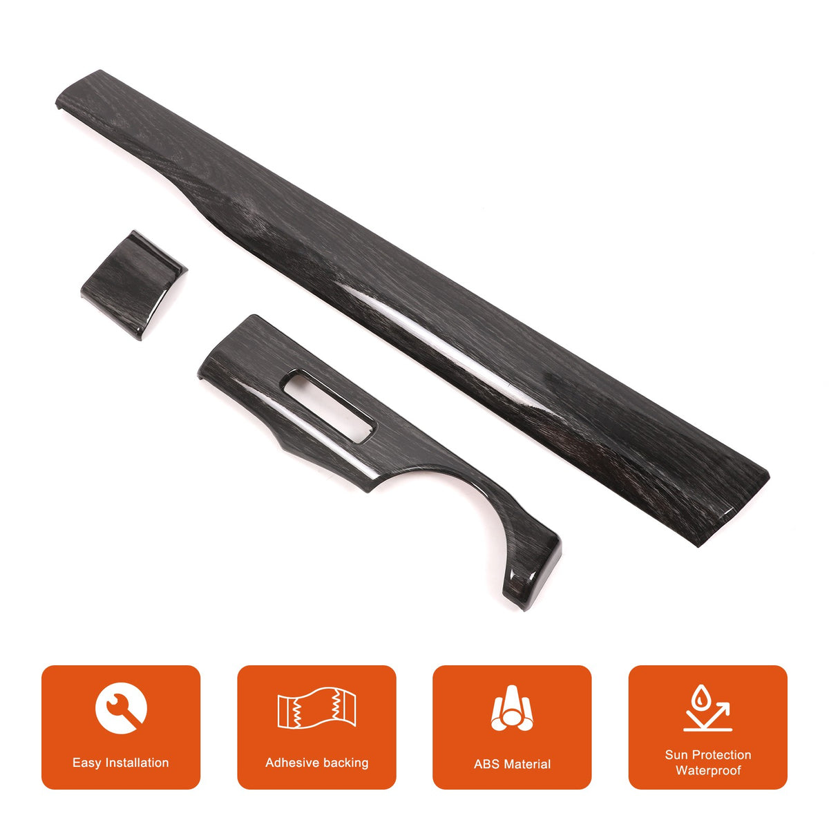 Black Wood Grain ABS Glove Box Upper Trim For Nissan Titan 2016-2023 US 11