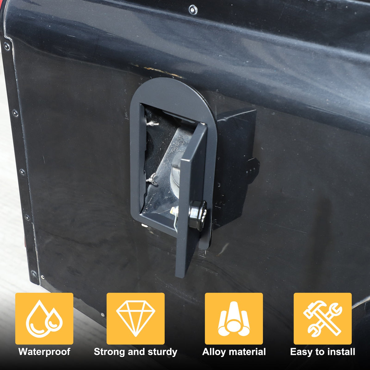 Carbon Steel Fuel Tank Cap Anti-Theft Lock Trim For LR Defender L663 04-18 US 18