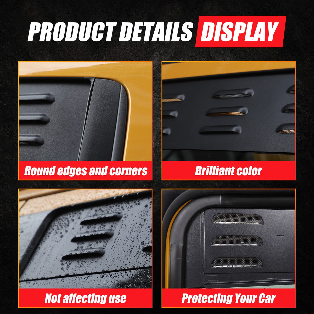 Aluminum Rear Door Window Louver Air Vent Panel Trim For Ford Ranger T9 2023+ 20