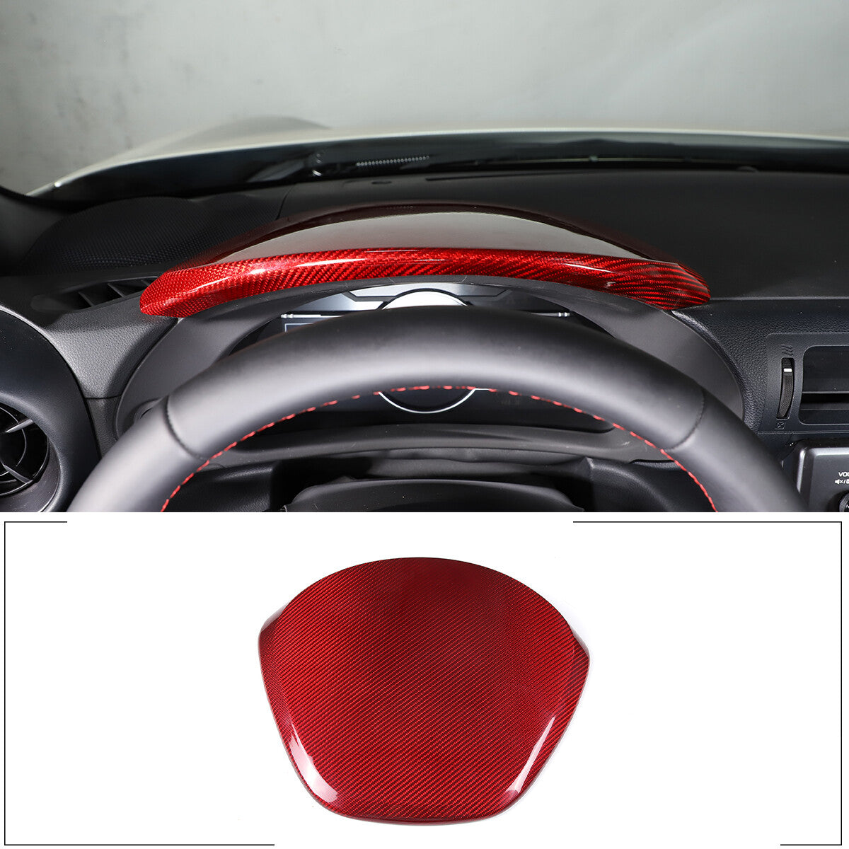 Red carbon Fiber Dashboard Shade panel Trim Bezel For Toyota 86/Subaru BRZ 2022+ 1
