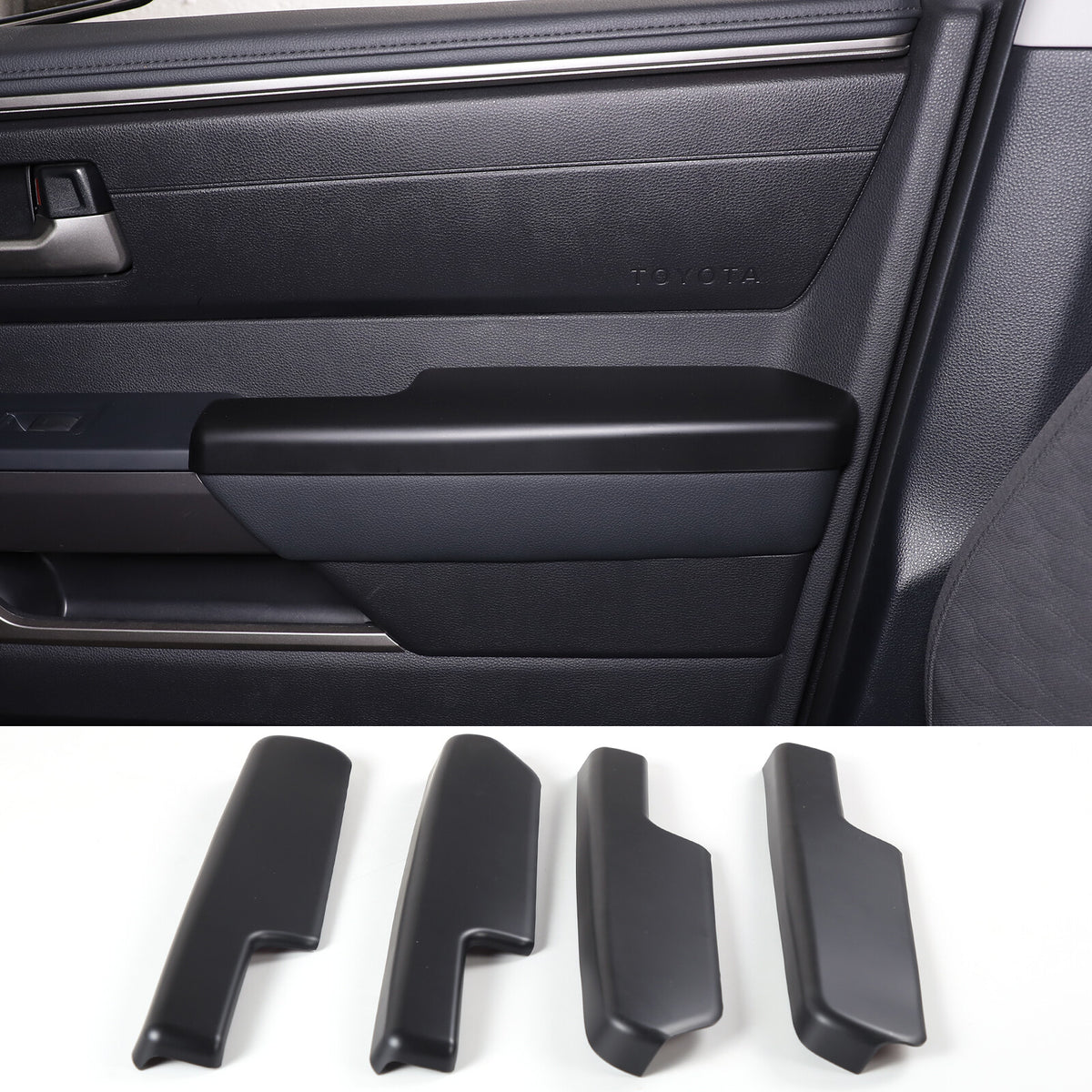Matte Black Interior Door Panel Elbow Rest Trim Cover For Toyota Tundra 22+ US 2