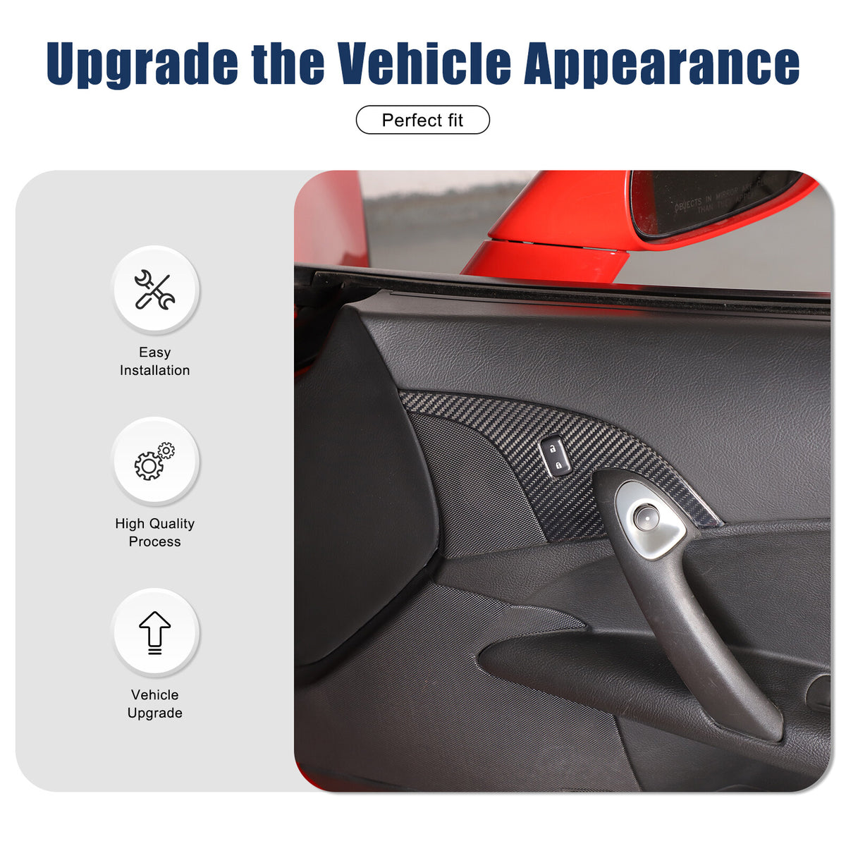 Real Carbon Fiber Children Lock Button Frame Trim Cover For Corvette C6 2005-13 21