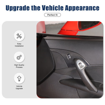 Real Carbon Fiber Children Lock Button Frame Trim Cover For Corvette C6 2005-13 21