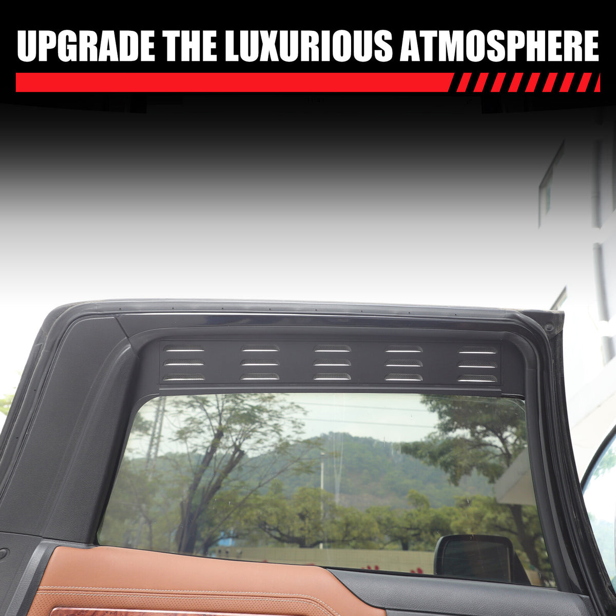ABS Carbon fiber Rear Window Louver Shutter Cover Trim For Toyota Tundra 2014-21 19