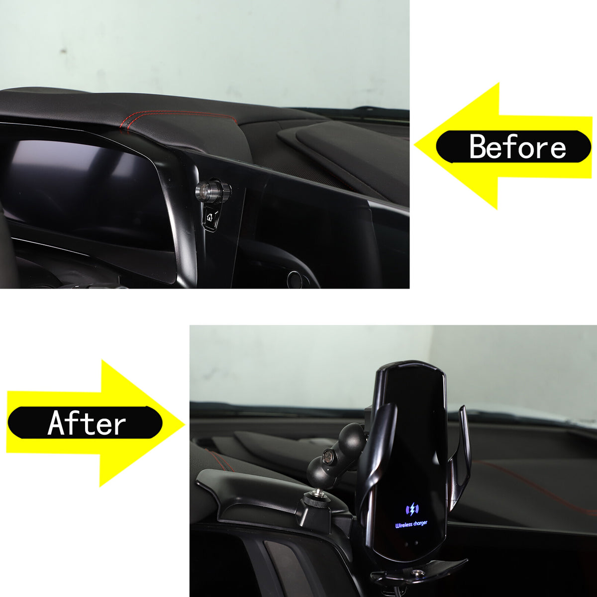 Wireless Charger Navigation Car Phone Holder Stand for C8 Corvette Z06 Z51 20-25 5