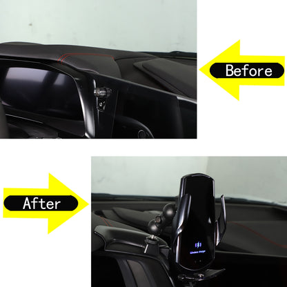 Wireless Charger Navigation Car Phone Holder Stand for C8 Corvette Z06 Z51 20-25 5