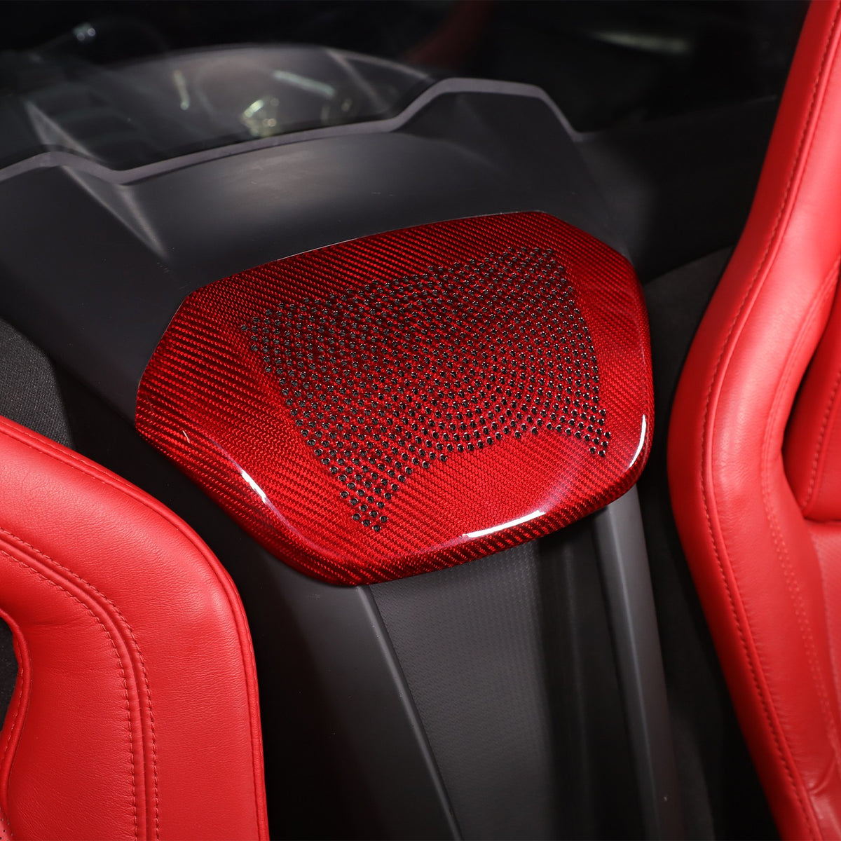 Real Carbon Fiber Rear Speaker Grill Cover For Corvette C8 2LT 3LT 2020+ 17