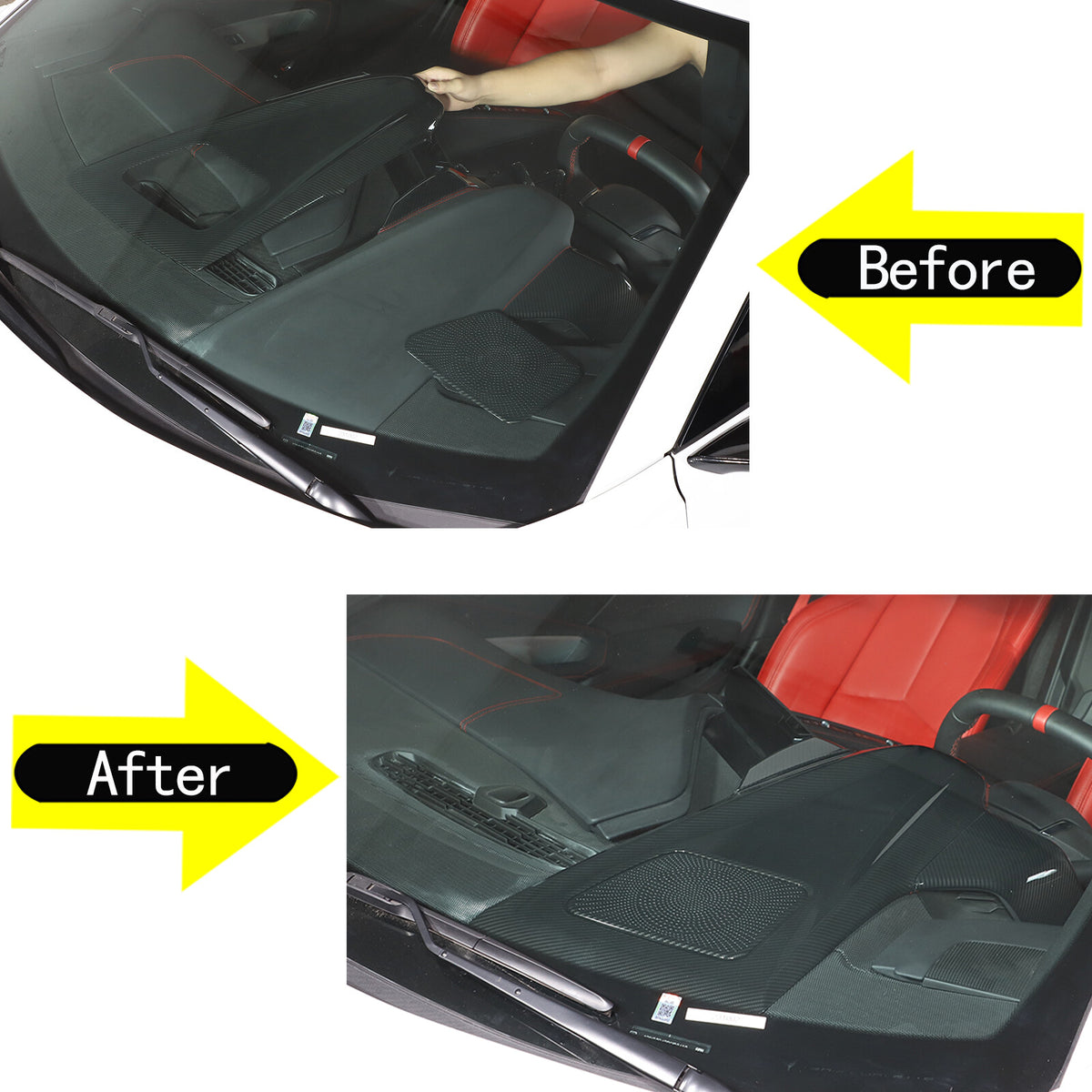 Carbon ABS Dashboard Speedmeter Panel Trim Cover Set Kit For C8 Corvette 20-25 15