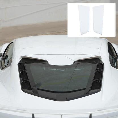 White ABS Rear Windshield Spoiler Trim Cover For Corvette C8 Coupe 2020+ 1