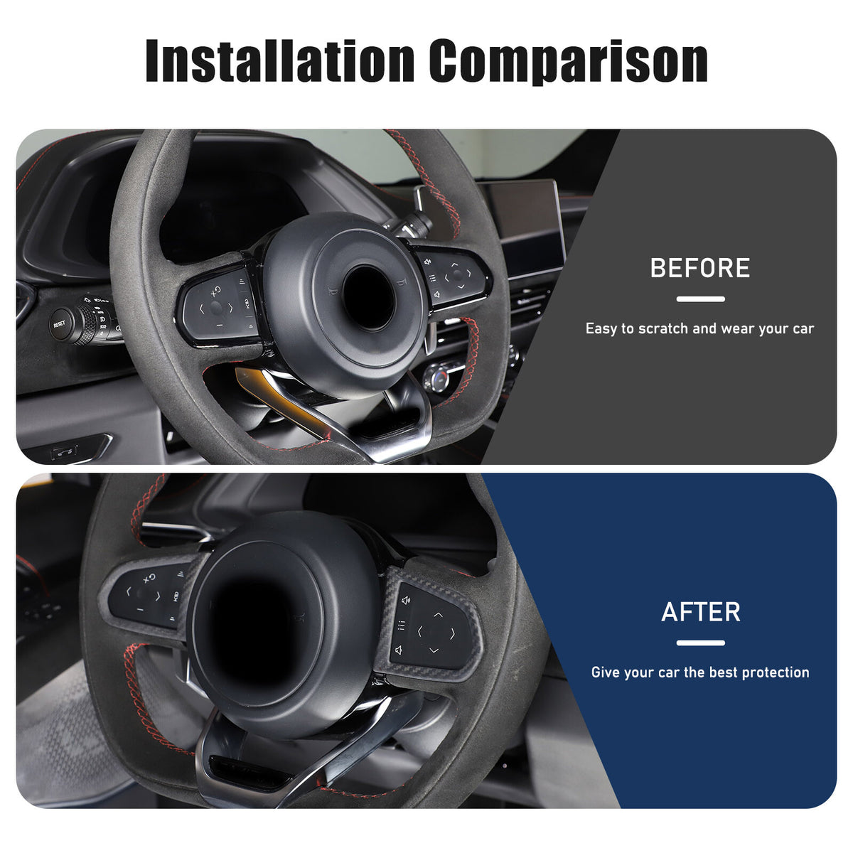Matte Real Carbon Fiber Steering Wheel Button Cover Trim For Lotus EMIRA 21-25 14