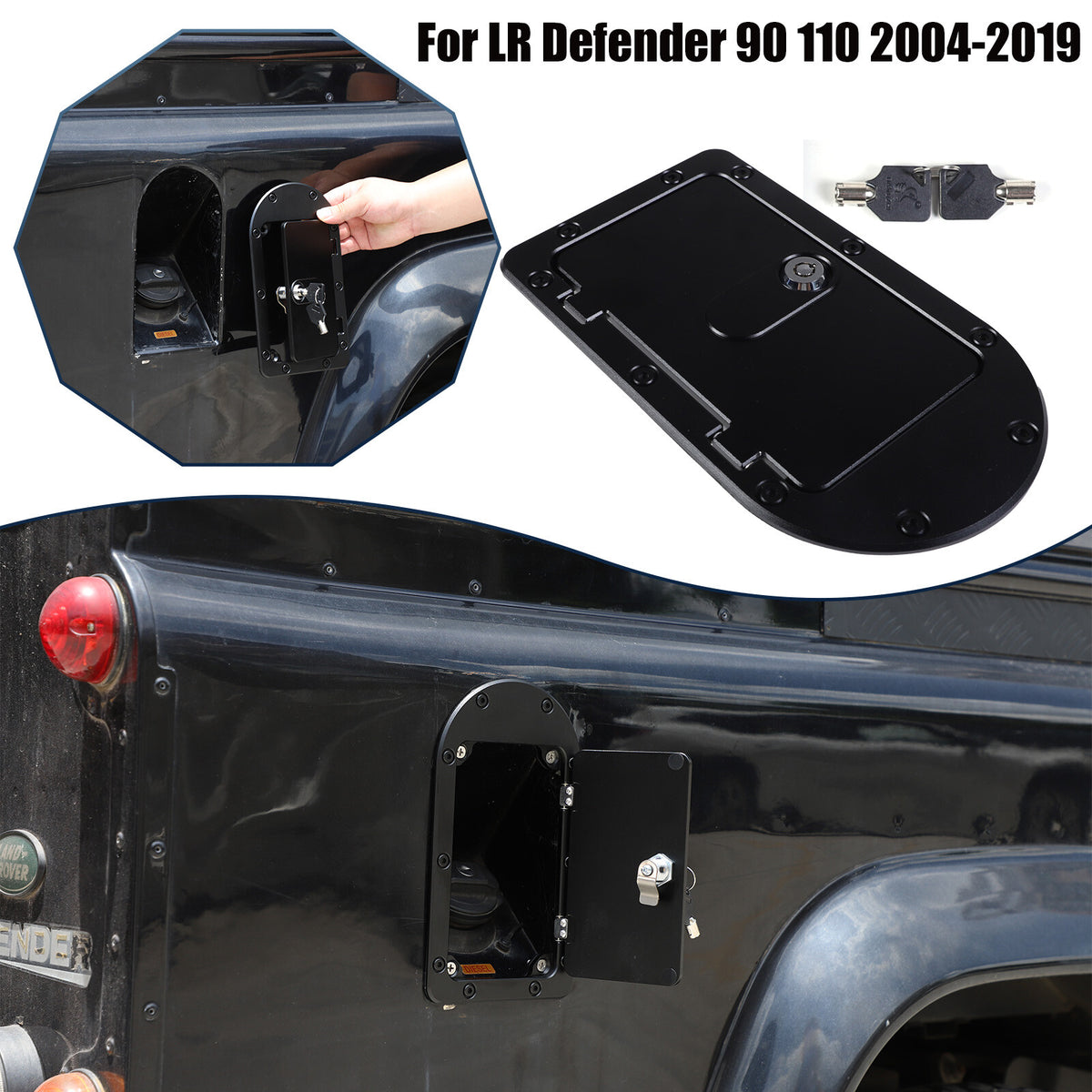 Locking Fuel Door Gas Tank Cap Cover Lock Key For LR Defender 90 110 2004-19 1