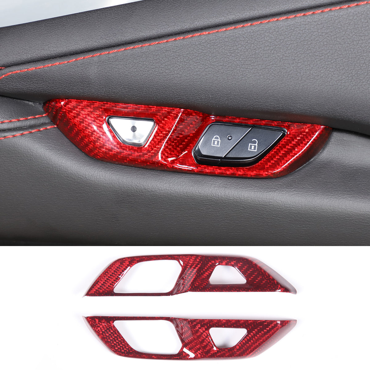 Red Real Carbon Fiber Full Interior Set Decor Trim Kit for Corvette C8 20-25 85