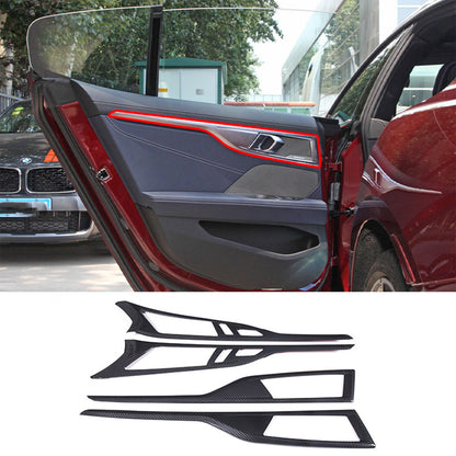 Real Carbon Fiber Door Handle Panel Trim Strip For BMW 8 Series 4-Door 2019-2022 6