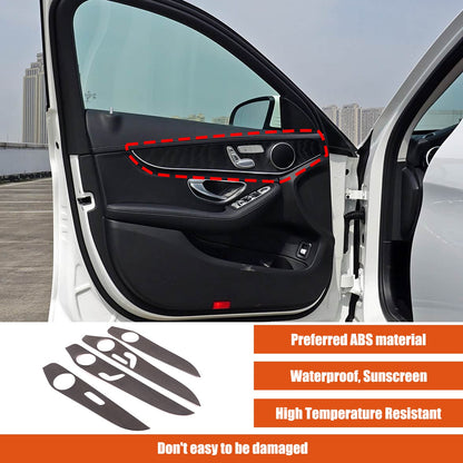 Oak Wood Grain ABS Interior Door Panel Trim For Benz C-Class W205 2015-2021 US 3