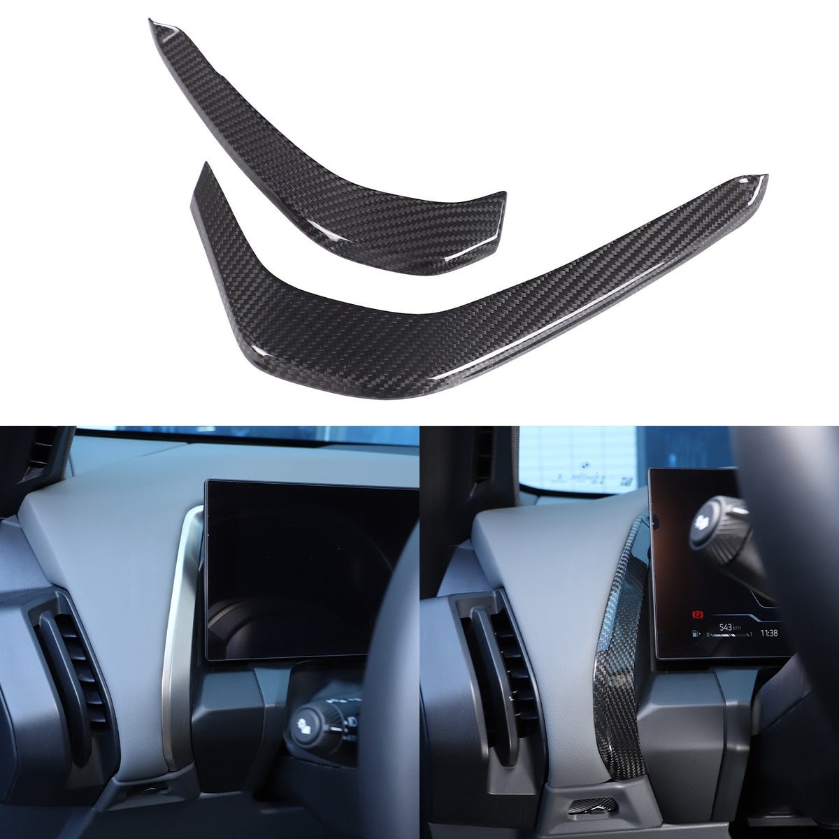 Real Carbon Fiber Center Console Dashboard Trim Strip For BMW X3 G45 2025+ 1