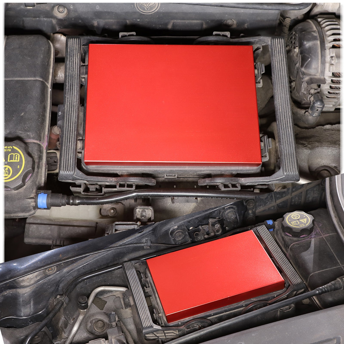 Red Aluminum Engine Coolant Fuse Box Cover For Corvette C7 2014-2019 US 16