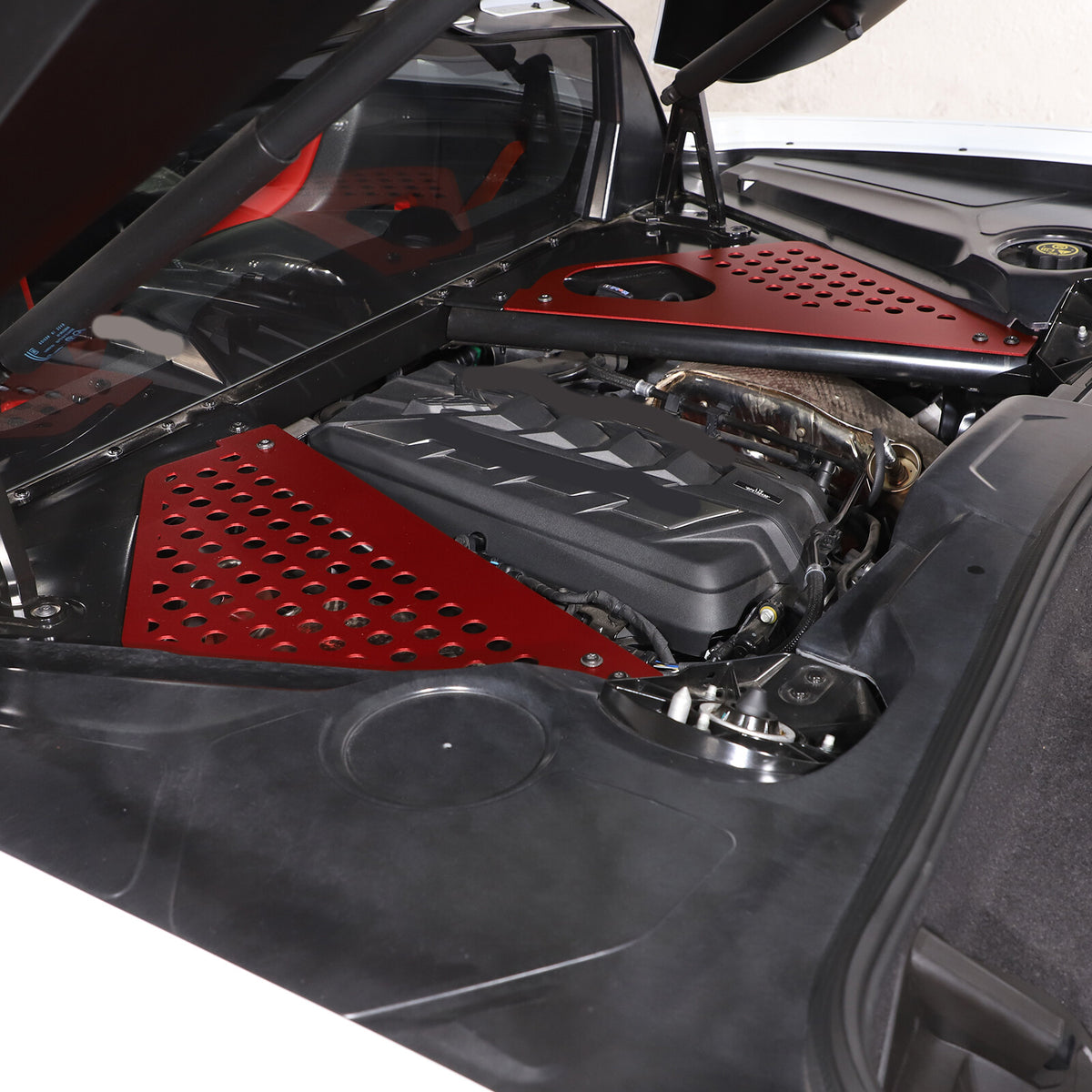 Red Alloy Car Engine Bay Trim Interior Cover For Corvette C8 Z06 Z51 2020-2026 1
