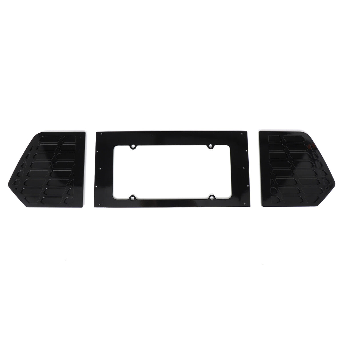 Glossy Black Alloy Rear License Plate Filler Panel Trim for Corvette C8 2020+ 16