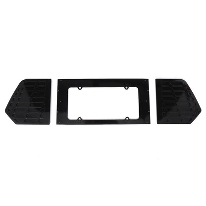 Glossy Black Alloy Rear License Plate Filler Panel Trim for Corvette C8 2020+ 16