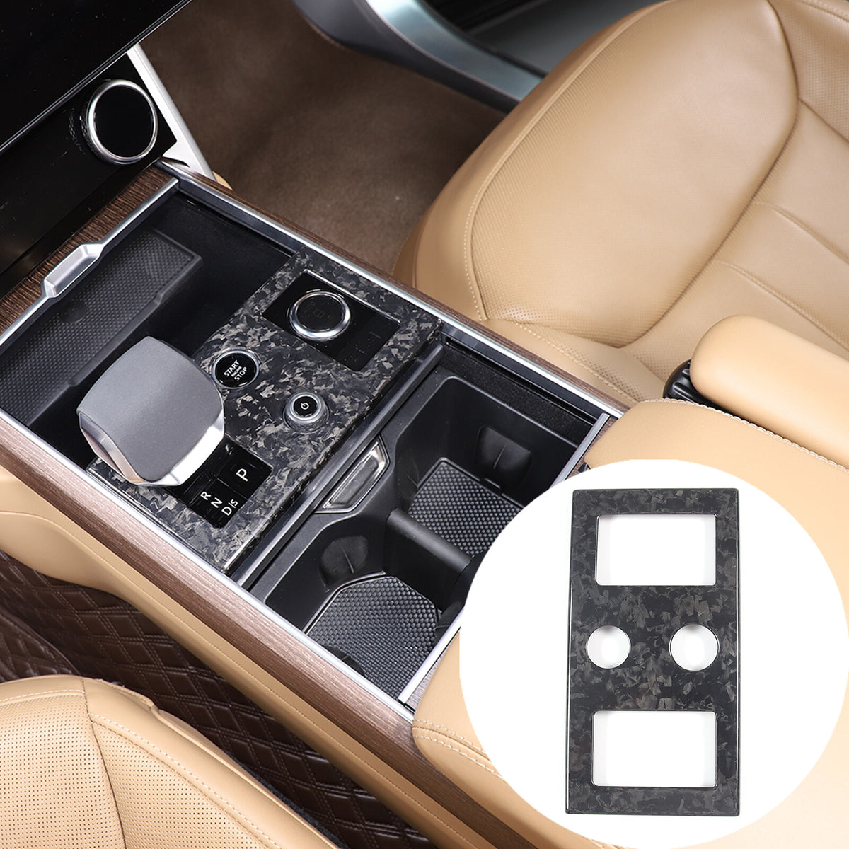 Forged Real Carbon Fiber Center Gear Shift Panel Trim For Range Rover Vogue 23+ 5