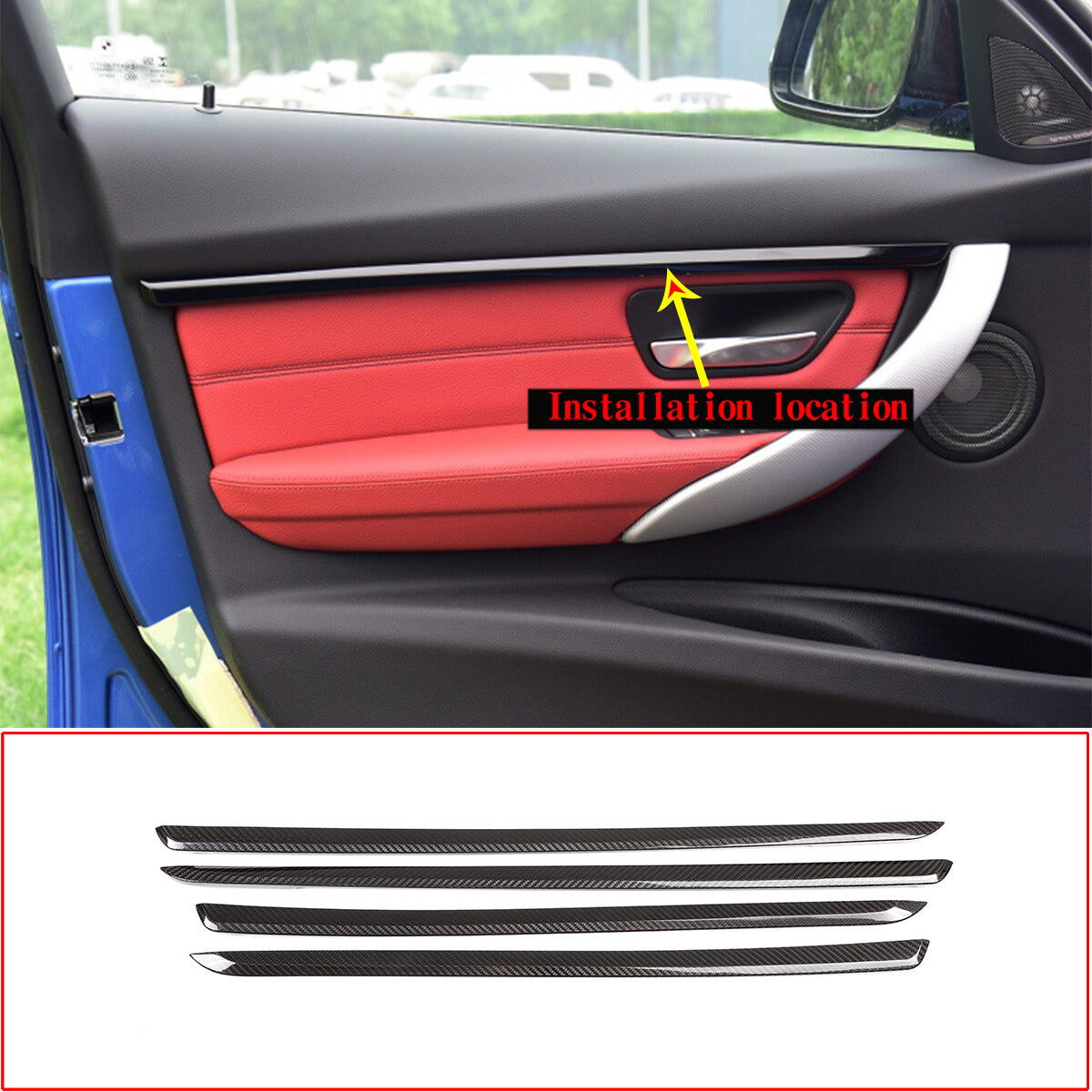 Real Carbon Fiber Inner Door Panel Strip Trim For BMW 3 4 Series GT 2013-2020 4