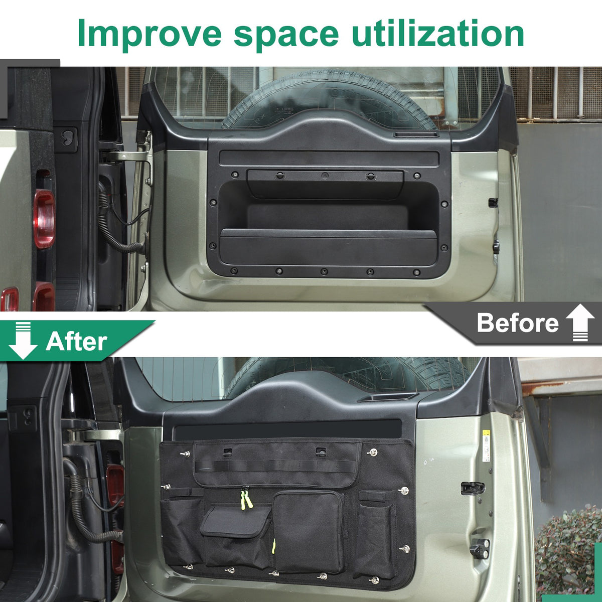 Tailgate Hanging Storage Bag Tray For Land Rover Defender L663 2020+ 5
