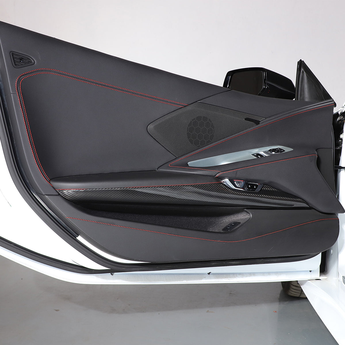 Real Carbon fiber Interior Inner Door Panel Cover Trim for Corvette C8 20-26 US 7