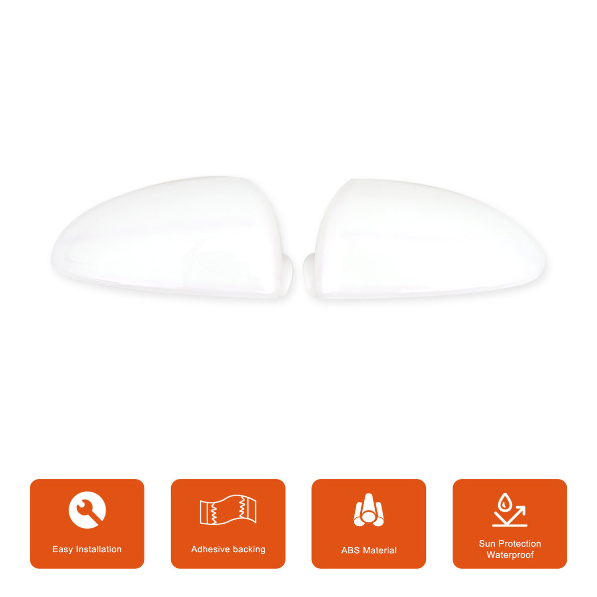 White ABS Exterior Rearview Mirror Cover For Mercedes Benz Smart 2009-2015 4