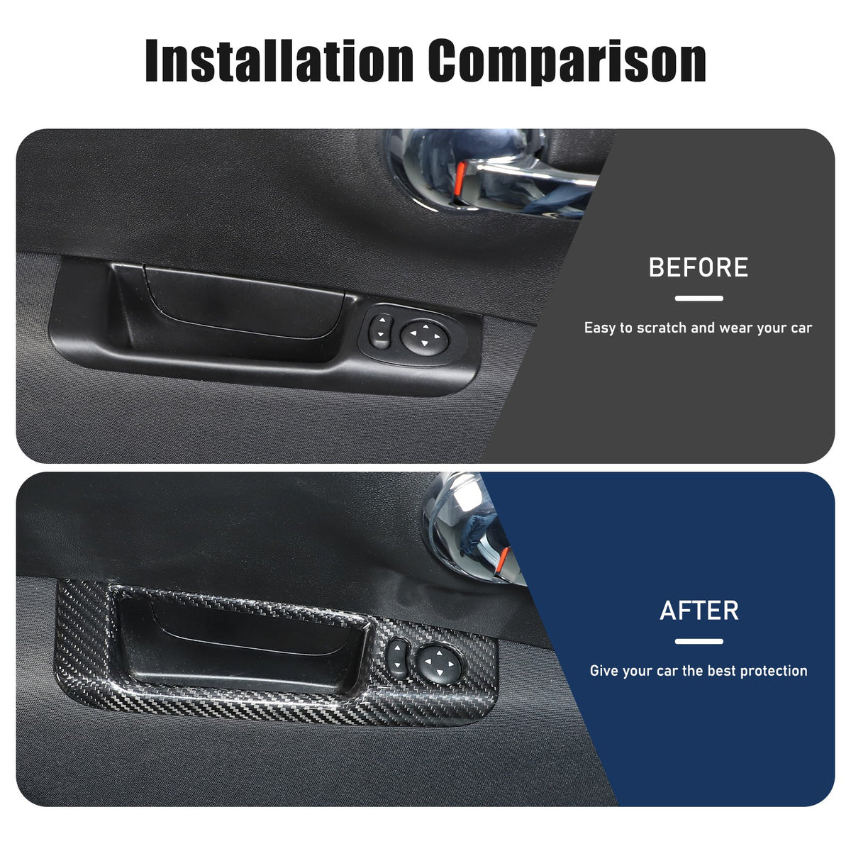 Real Carbon Fiber Mirror Adjustment Panel Trim For Fiat 500 312 2010-2022 16