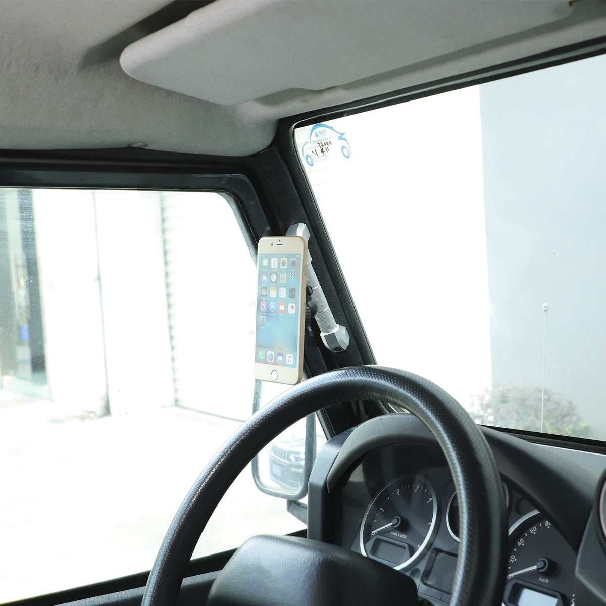 Replace Silver A-Pillar Handle W/Phone Mount For LR Defender L316 2004-2018 14