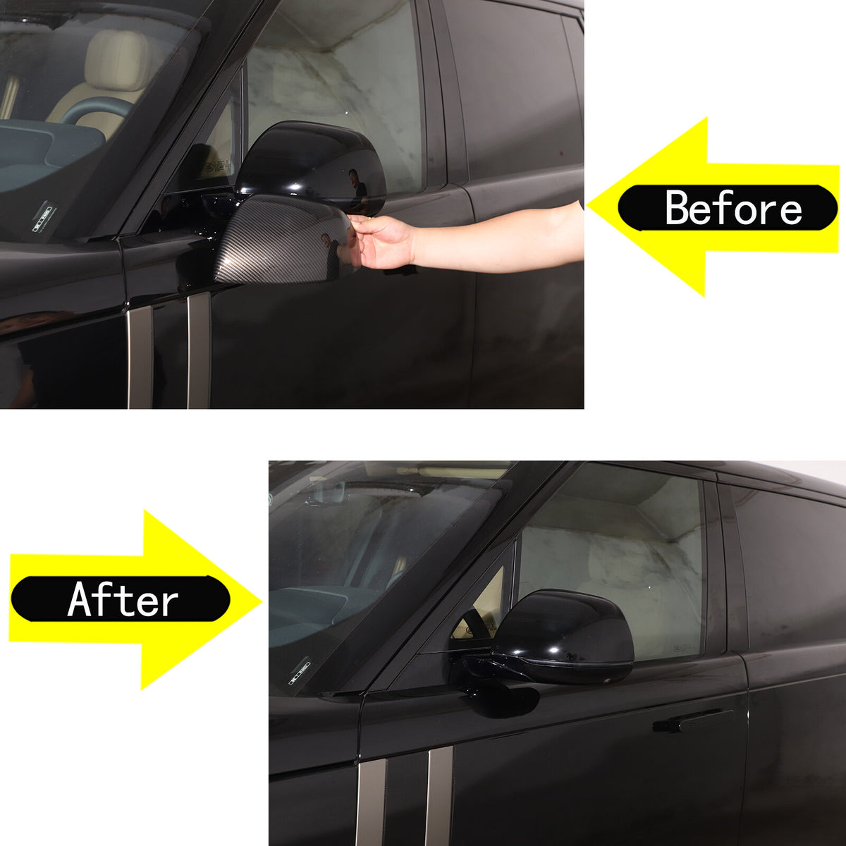 For Range Rover Vogue Sport 2022-23 Carbon Fiber ABS Rear View Mirror Cover Trim 12