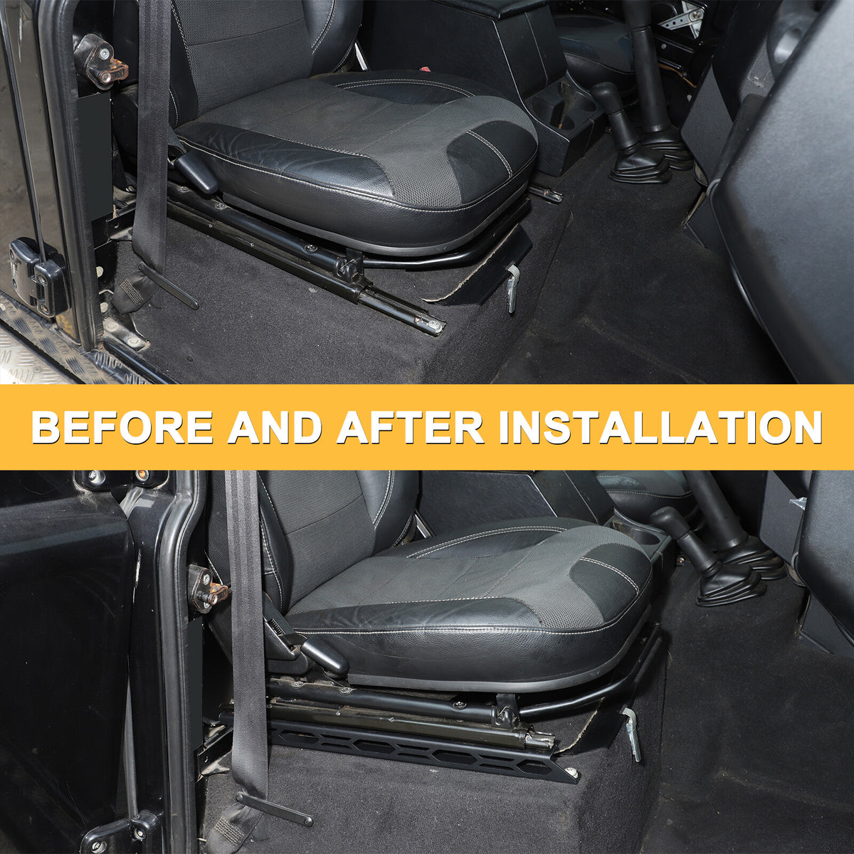 Black Steel Front Seat Adjustment Bracket Trim For LR Defender L316 2004-2018 23