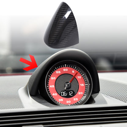 Real Carbon Fiber Center Dashboard Clock Trim For Porsche Panamera 971 17-23 US 1