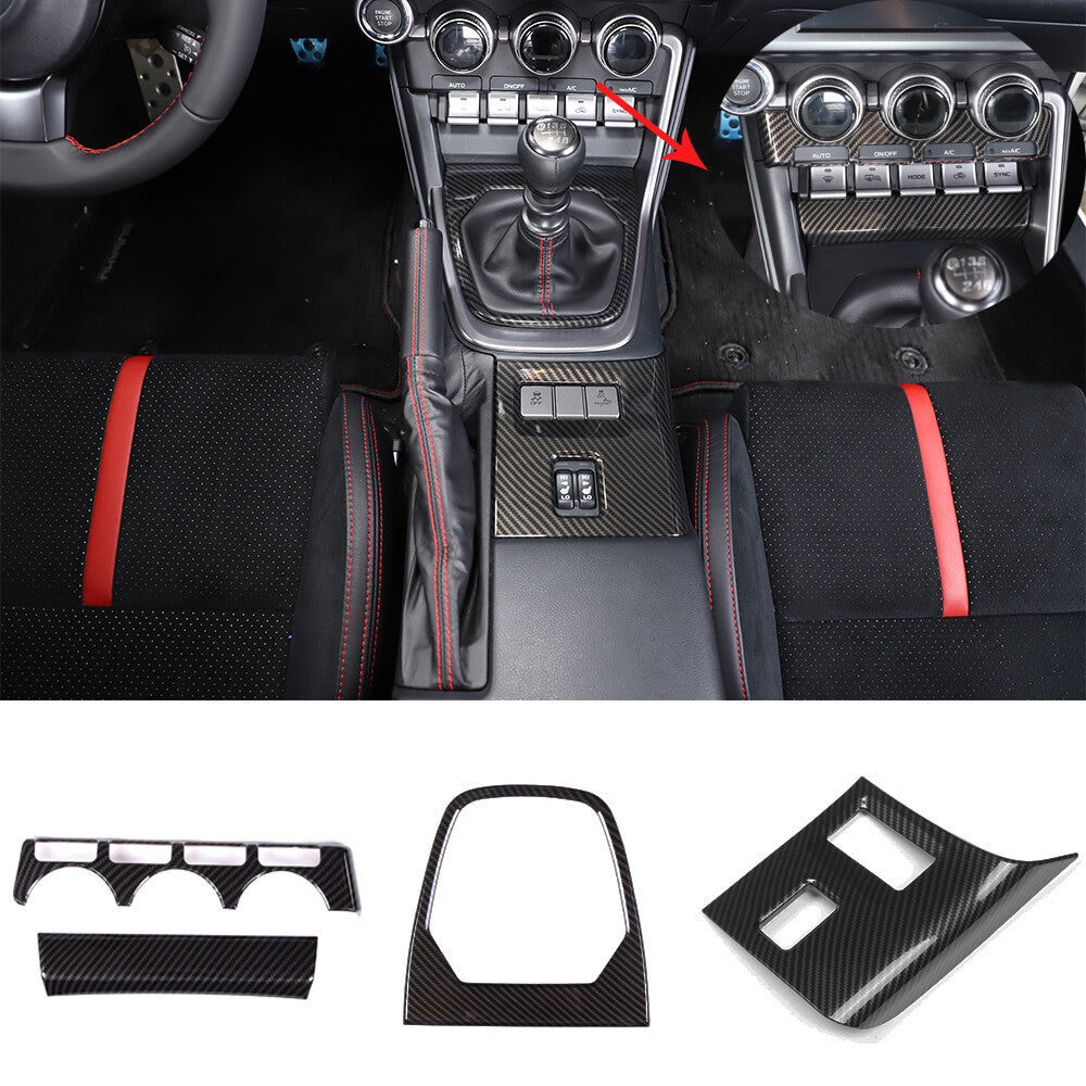 Carbon Look Console Interior Trim Cover Set For Toyota 86/Subaru BRZ 2022 US 7