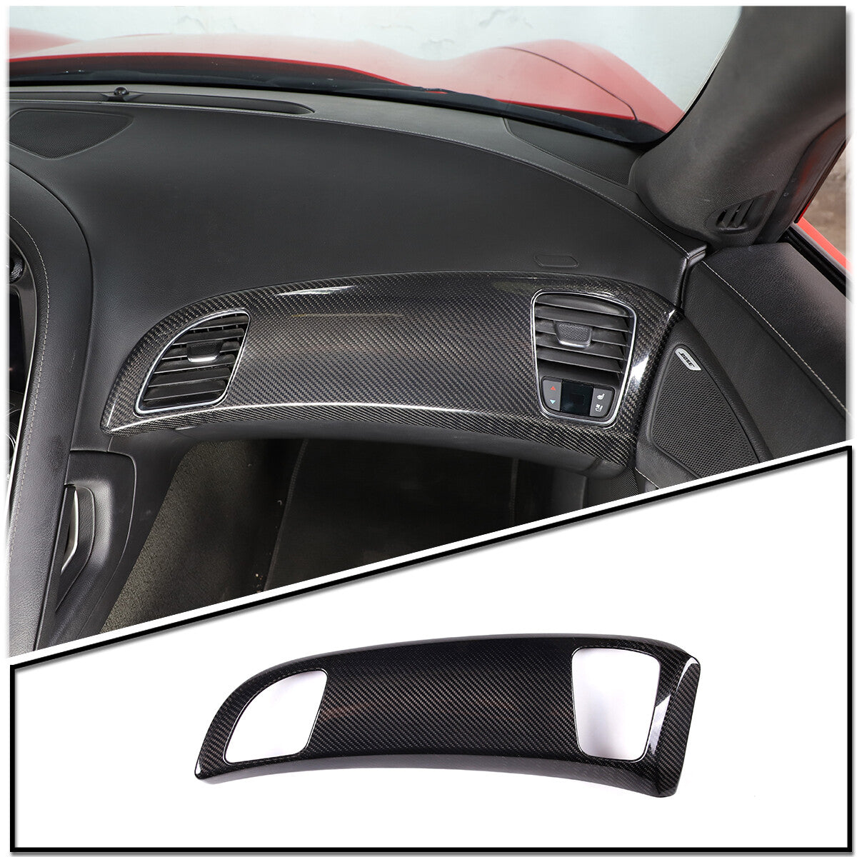 Real Carbon Fiber Passenger Side Air Vent Trim For Corvette C7 2014-2019 3