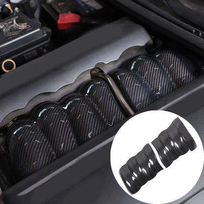 2Pcs Real Dry Carbon Fiber Intake Manifold Cover Engine For Corvette C6 2005-13 17