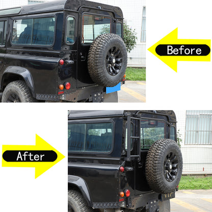 Black Alloy Back Tail Door Roof Ladder Climb For LR Defender 90 110 130 04-18 US 5