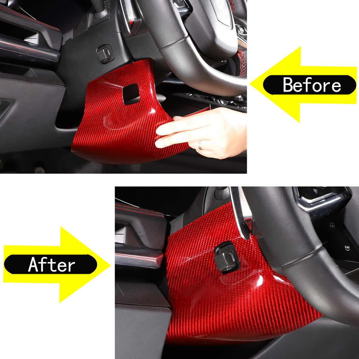 Red Real Carbon Fiber Full Interior Set Decor Trim Kit for Corvette C8 20-25 - Styles 31-35 18
