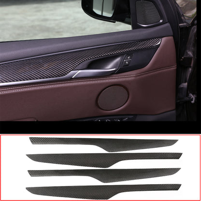 Real Carbon Fiber Interior Door Panel Decor Trim For BMW X5 F15 2014-2018 2