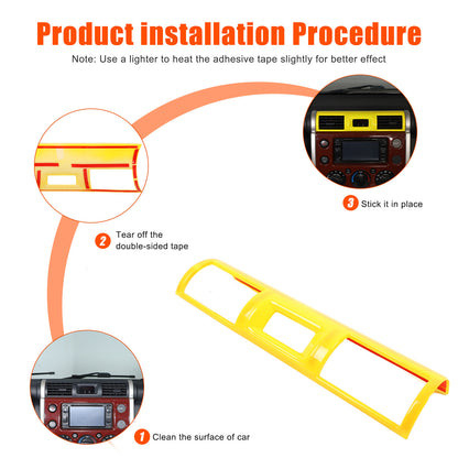 Yellow ABS Interior Center Console Trim Cover for Toyota FJ Cruiser 2007-2021 49