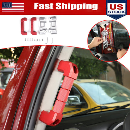 For Toyot-a FJ Cruiser 07-21 A-Pillar Grab Handle Replacement Aluminium Red 1
