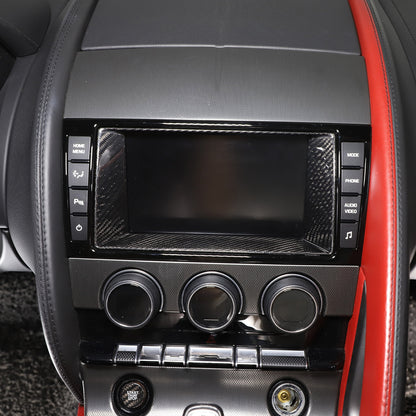 Real Carbon Fiber Touch Display Navigation Screen Cover For Jaguar F-TYPE 13-18 12