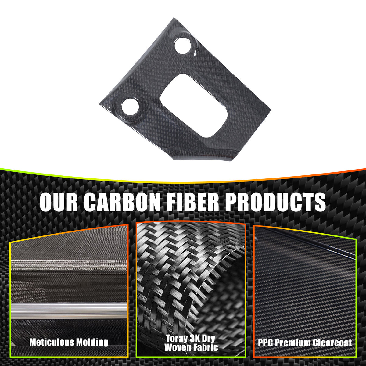 Real Carbon Fiber Gear Panel Base Trim Set For Nissan Z RZ34 400Z AT 23-2025 16